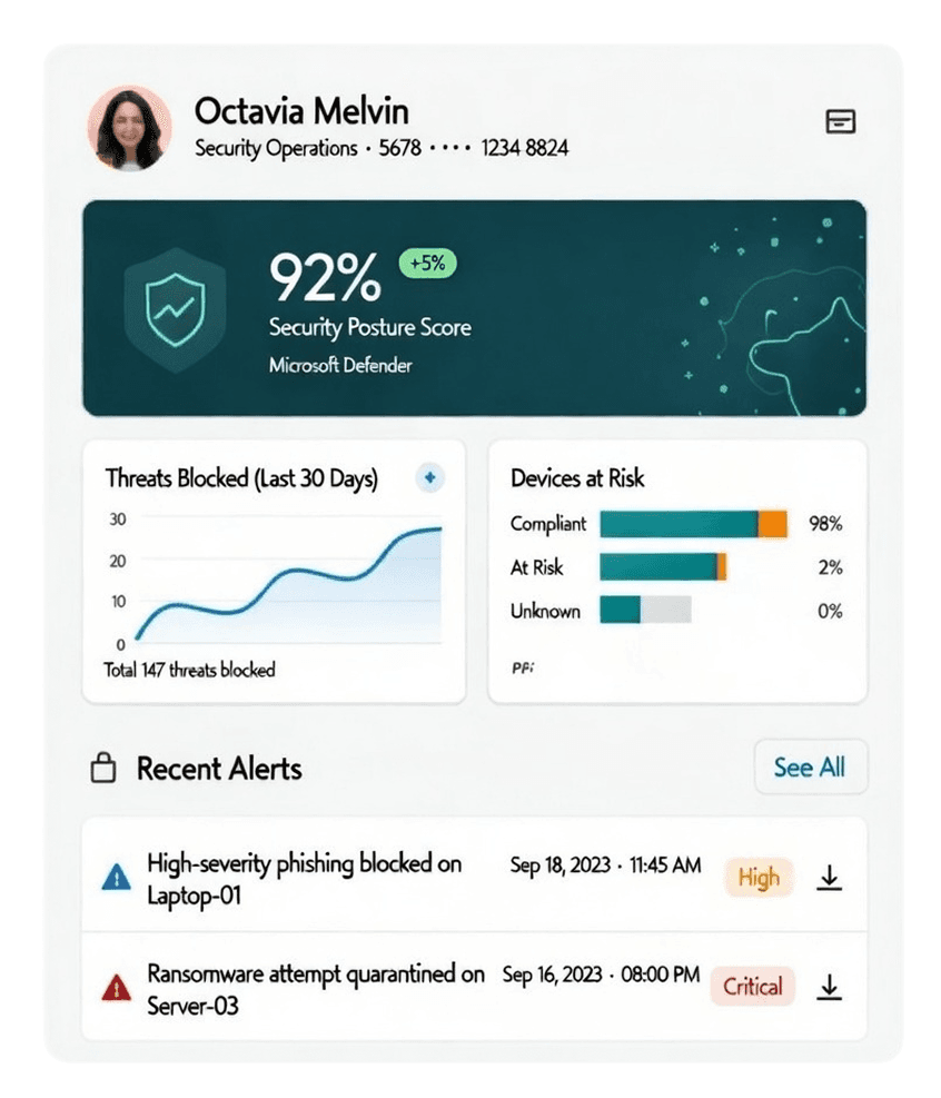 Security metrics dashboard